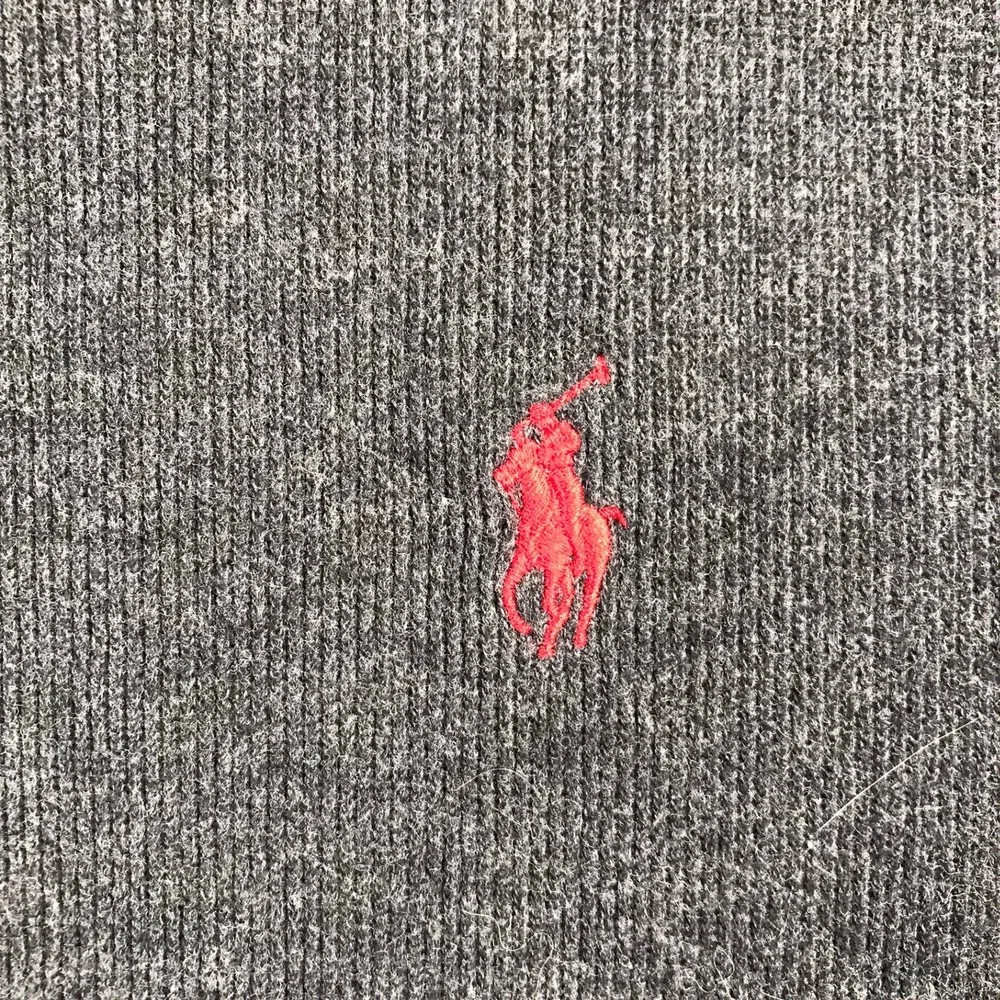 Polo Ralph Lauren Pullover Men L Gray Quarter Zip Cotton Ribbed Knit Sweater